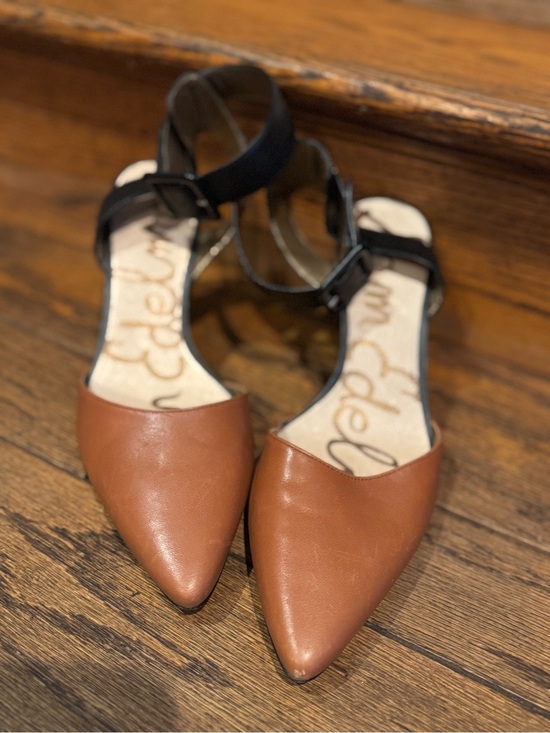 Sam Edelman Shoes - Sam Edelman Pointed Toe Flats in Brown and Black Ankle Strap